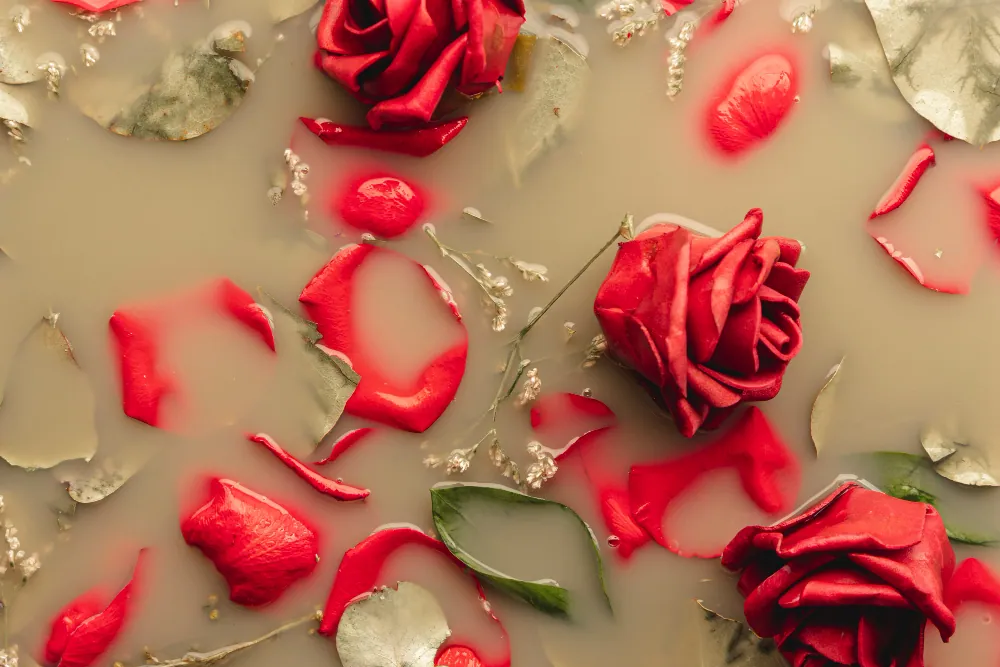 Fleurs fanées et non fanées